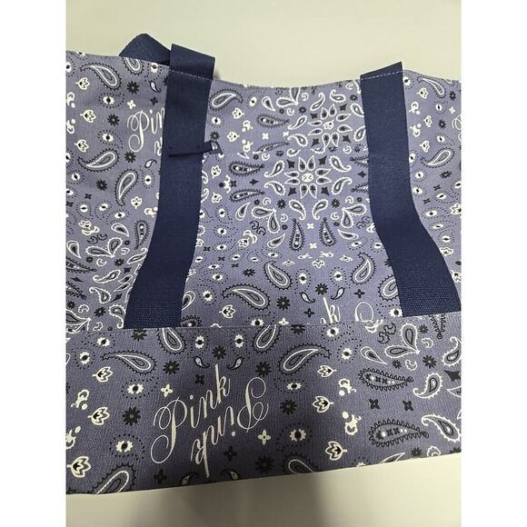 Victoria's Secret Pink Tote Bag Overnight Bag Small Floral Pattern 2 Sides Large - Picture 10 of 16